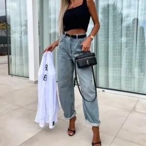 Högmidjade ballongjeans